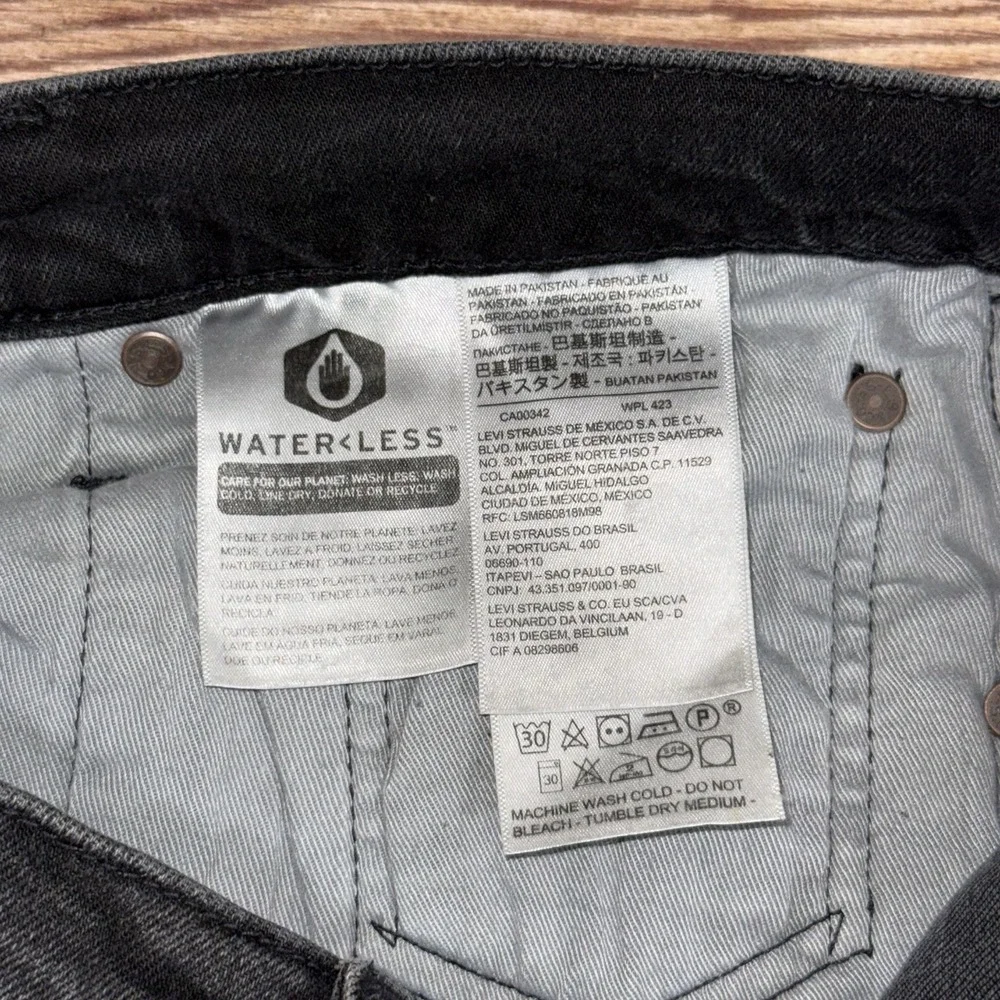 Levis 512 Distressed Jeans Mens Size 32x32 Black Faded Cotton Blend Stretch
